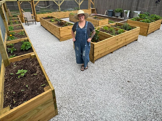 Angela with Raised Beds