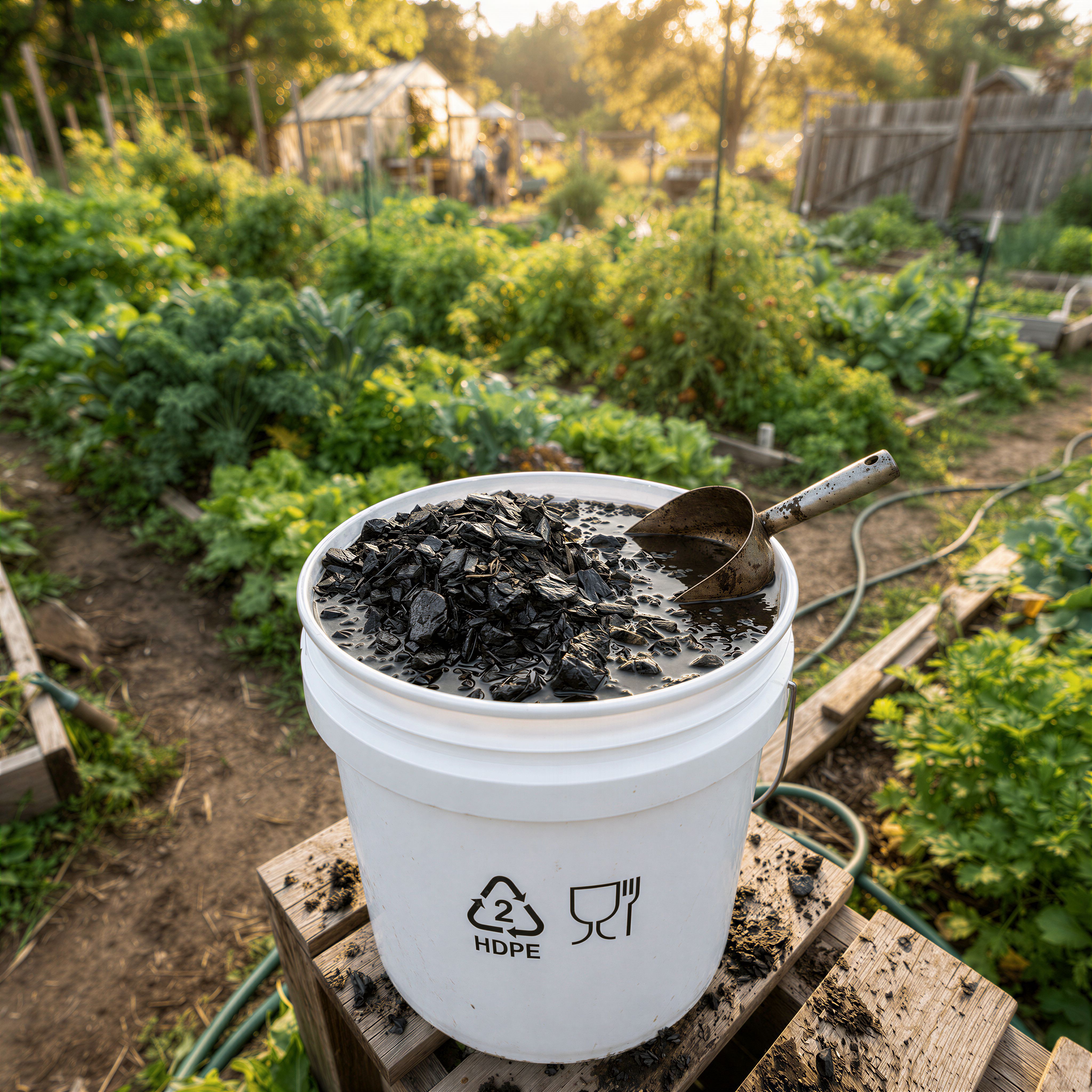 Bucket Brew Setup for Pre-Charging Biochar